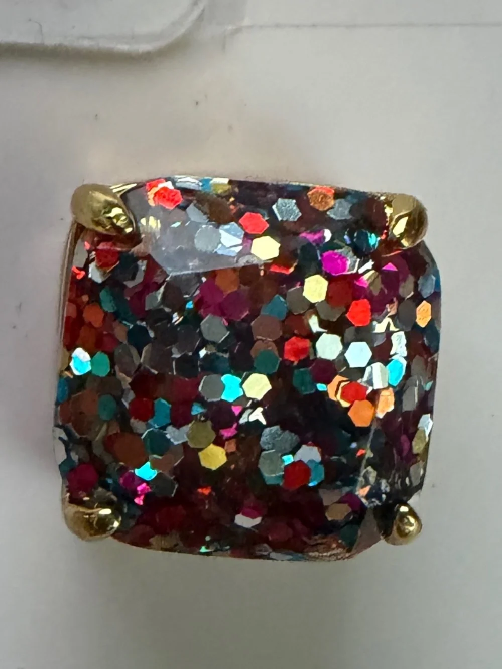 kate spade new york Party Perfect Multi Color Glitter Square Stud Earrings::NWT:
